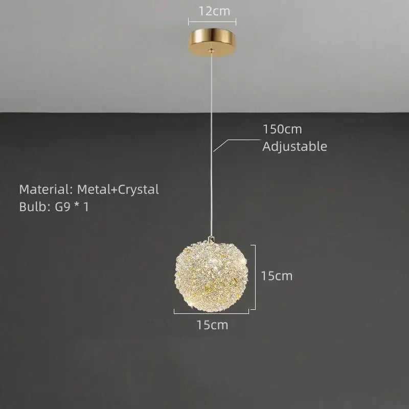 Gold Crystal Globe Ceiling Light