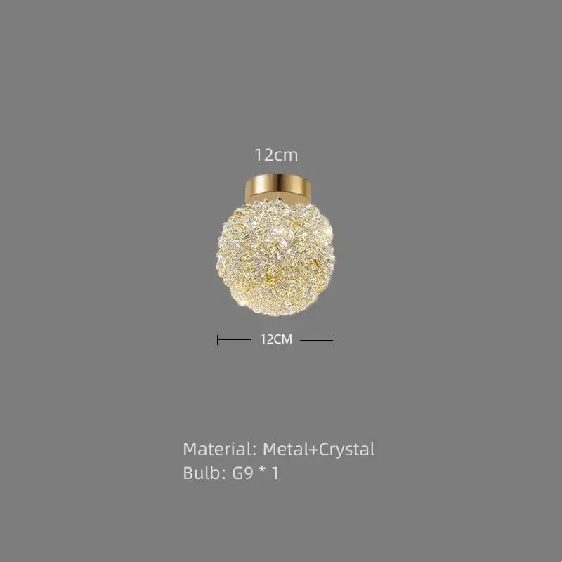 Gold Crystal Globe Ceiling Light