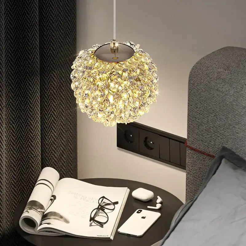 Gold Crystal Globe Ceiling Light