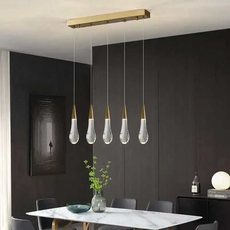 Gold Crystal Teardrop 49-Light Cascading Chandelier