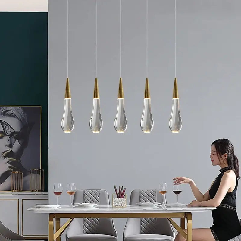 Gold Crystal Teardrop 49-Light Cascading Chandelier
