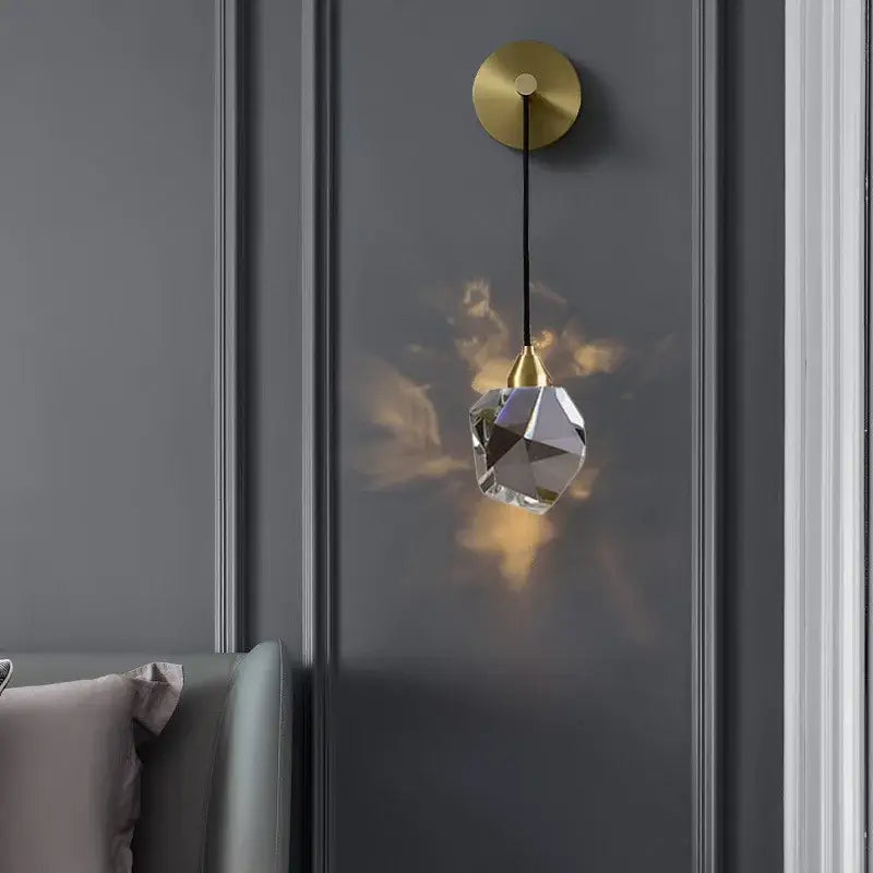 Gold Crystal Glass Wall Sconce