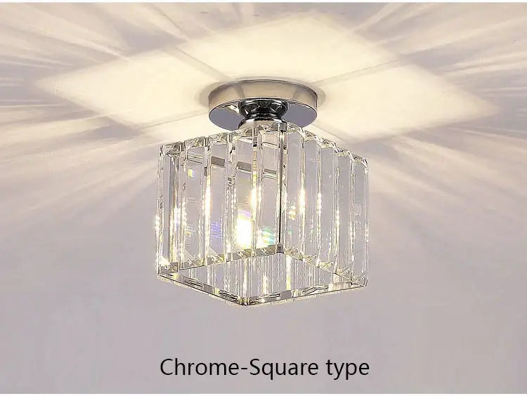 Crystal Black Cube Ceiling Light