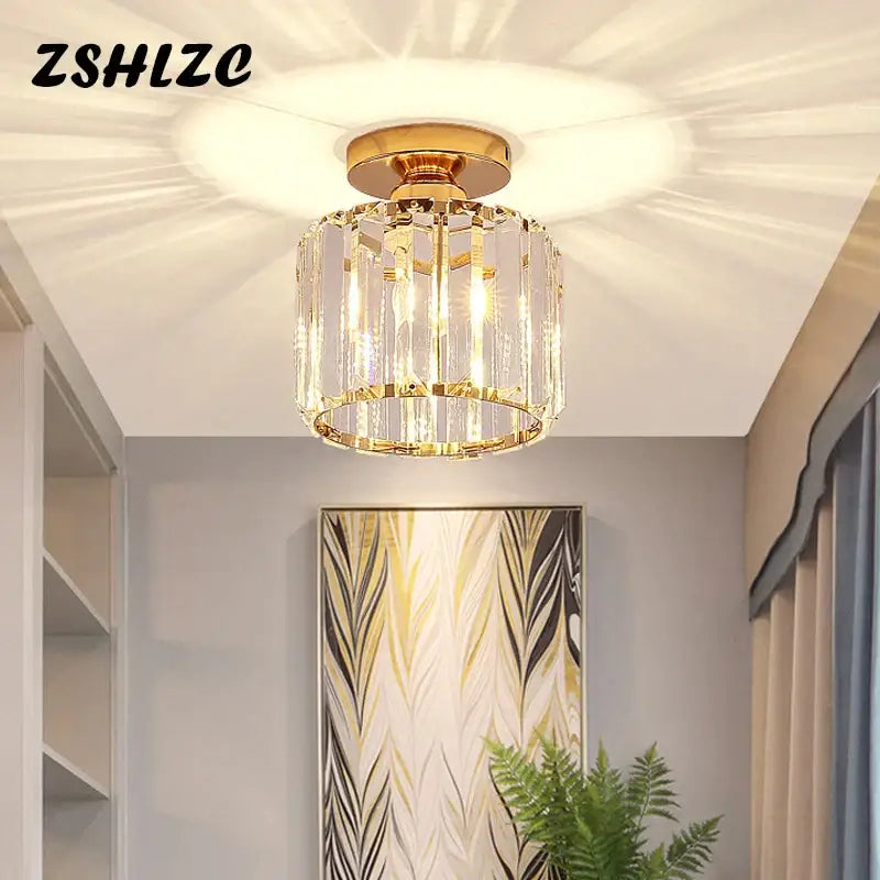 Crystal Black Cube Ceiling Light