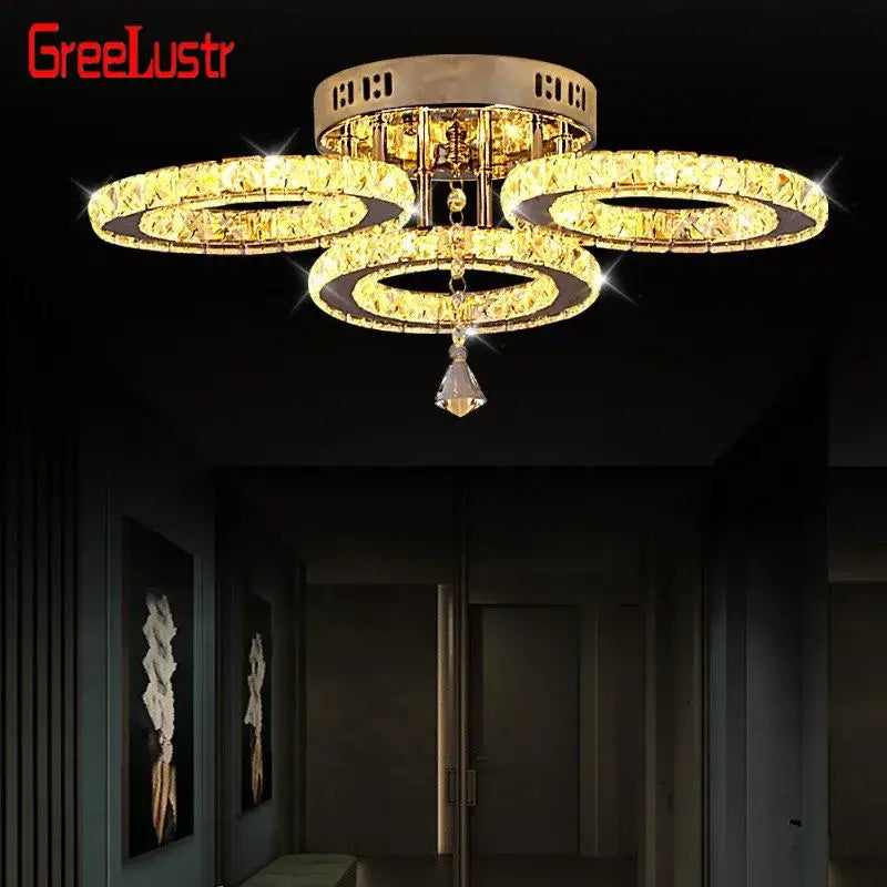 Crystal Ring Ceiling Chandelier
