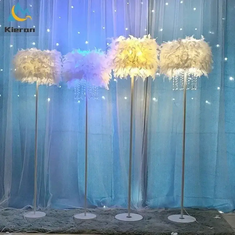 Peach Feather Floor Lamp