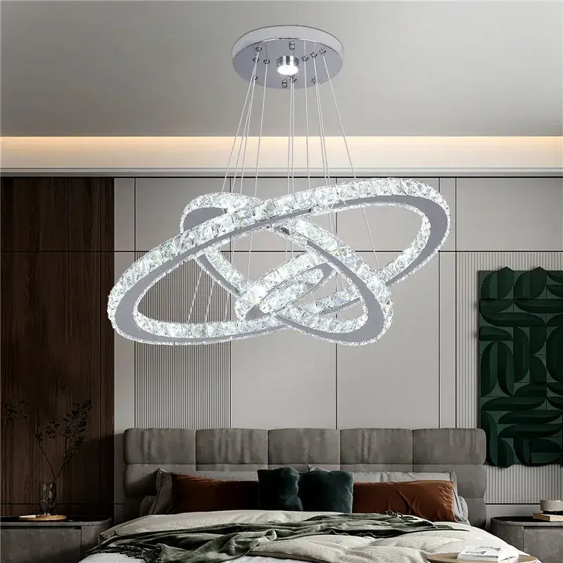 Double Ring Crystal Chandelier