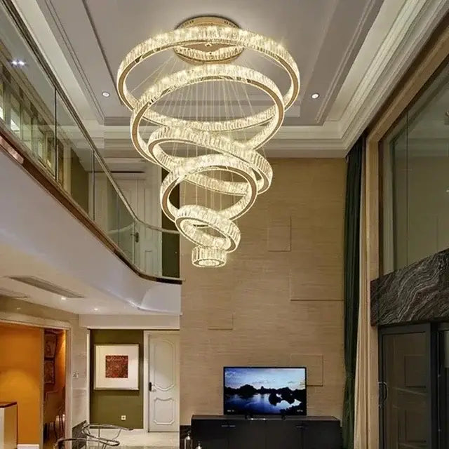 Gold Crystal Ring 90cm Chandelier