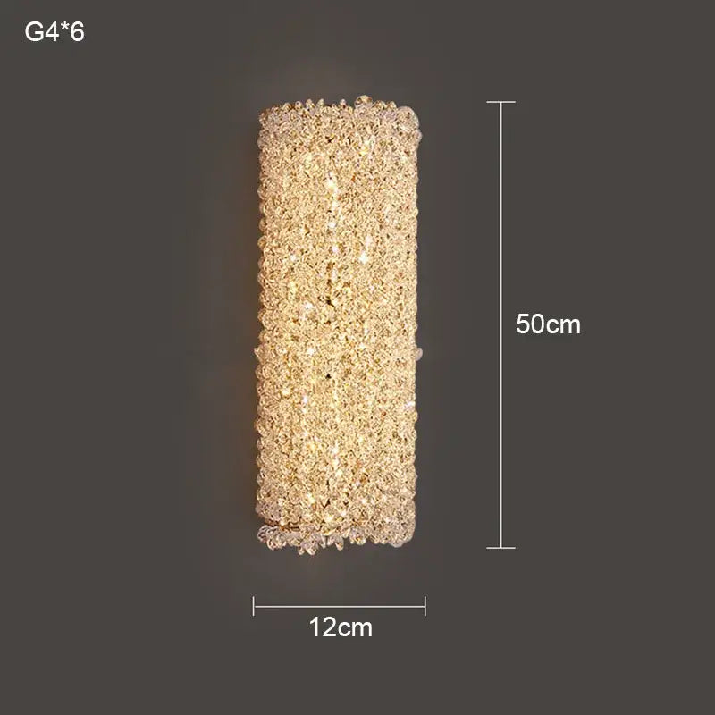 Gold Crystal Wall Sconce 60cm for Minimalist Interiors
