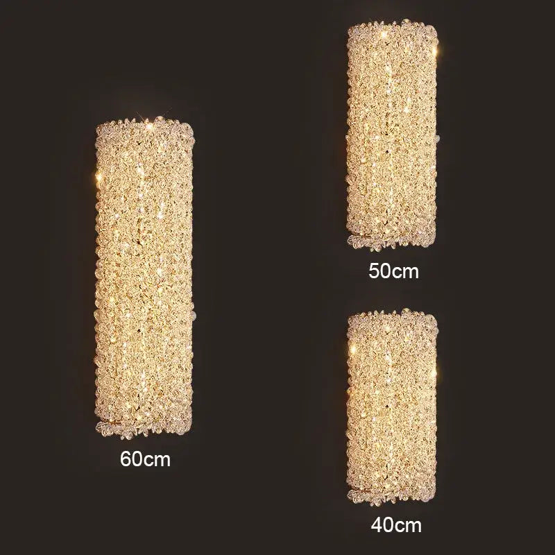 Gold Crystal Wall Sconce 60cm for Minimalist Interiors