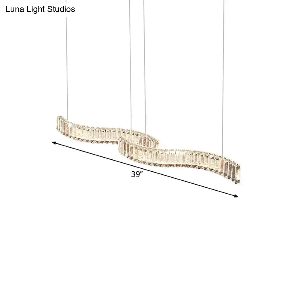 Silver Crystal Pendant Light