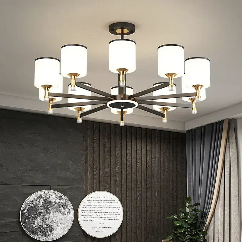 Bronze Glass Living Chandelier