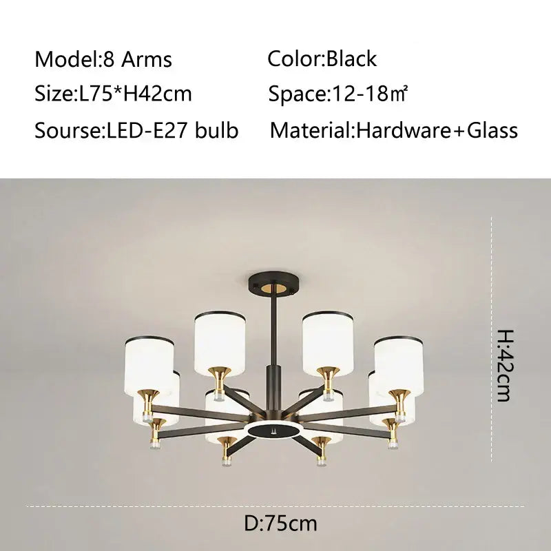 Bronze Glass Living Chandelier