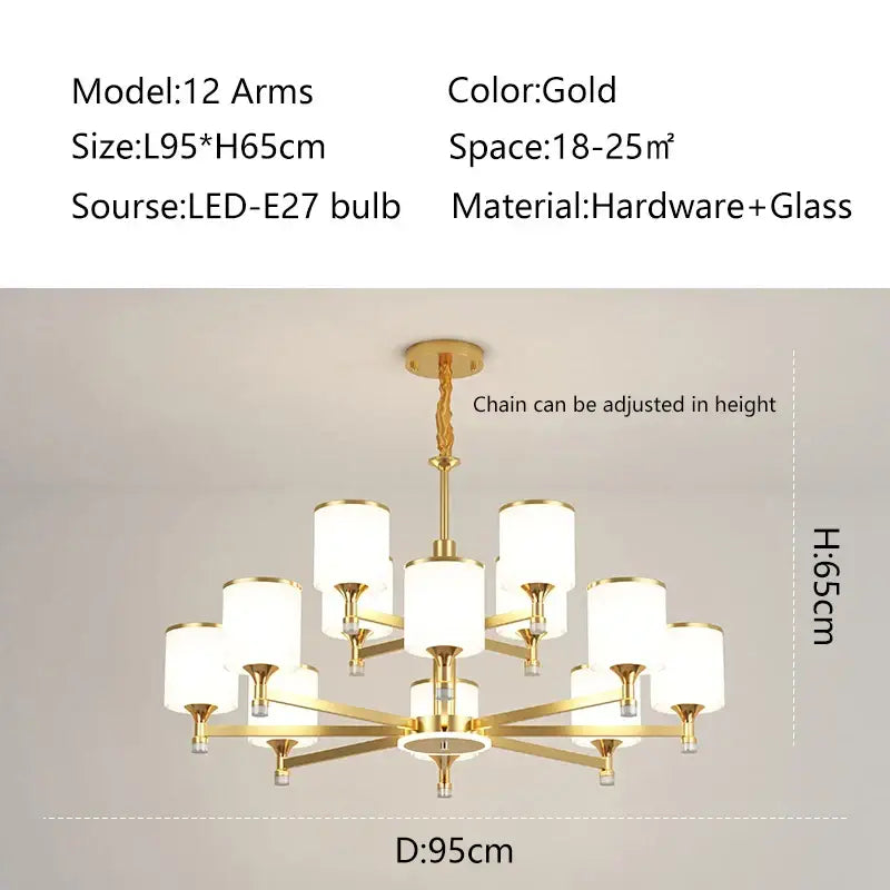 Bronze Glass Living Chandelier