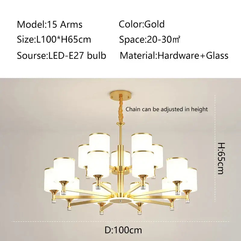 Bronze Glass Living Chandelier