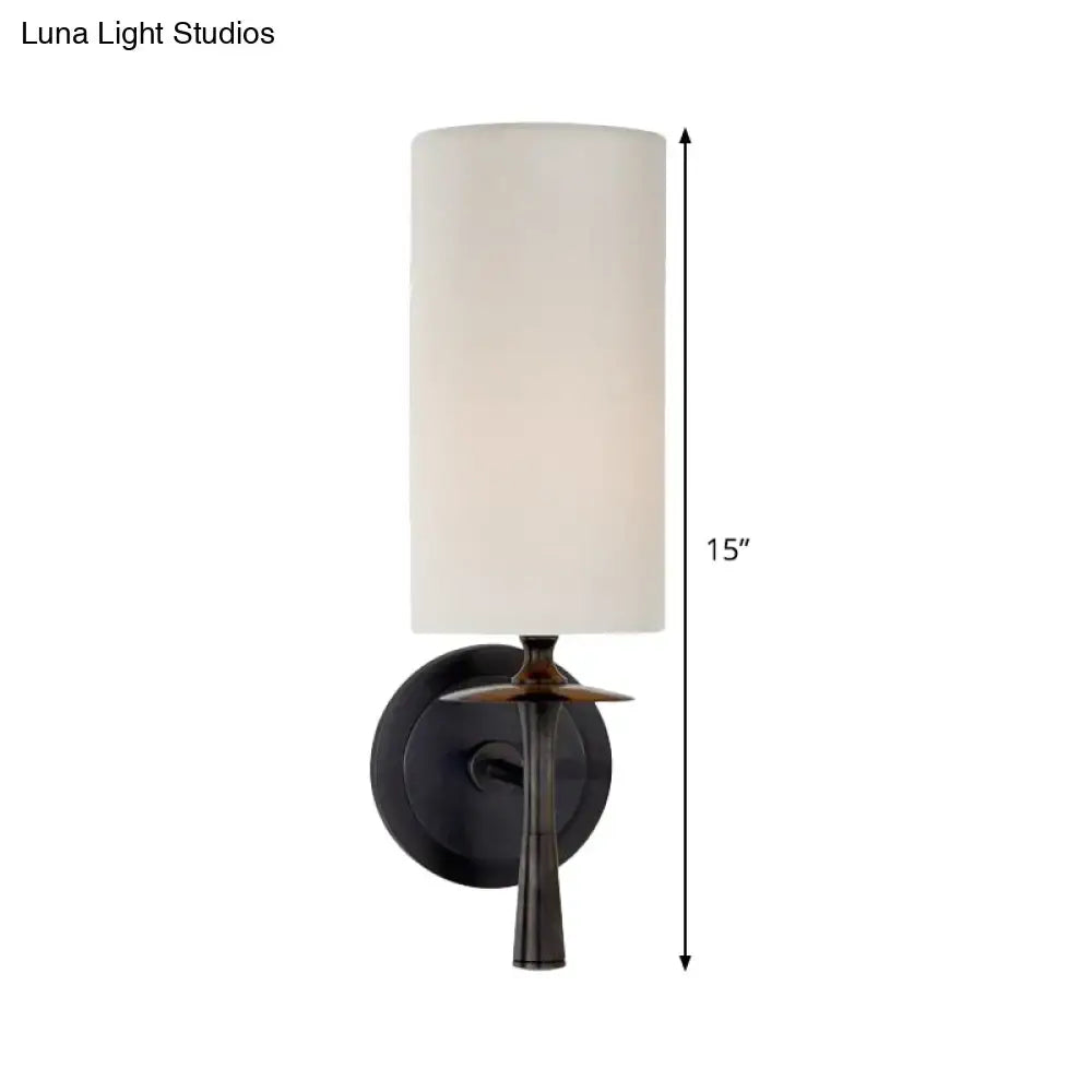 Bronze White Glass Wall Sconce