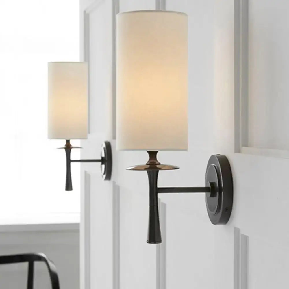 Bronze White Glass Wall Sconce