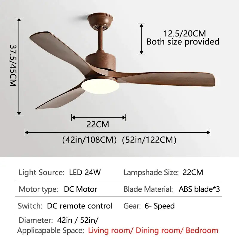 Wooden LED Ceiling Fan