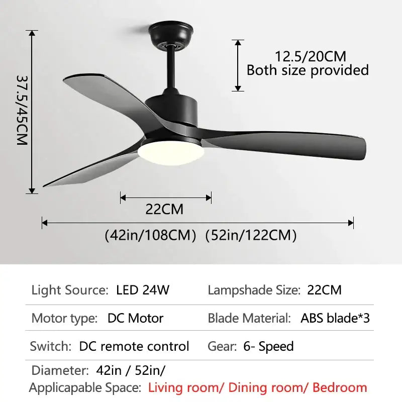 Wooden LED Ceiling Fan