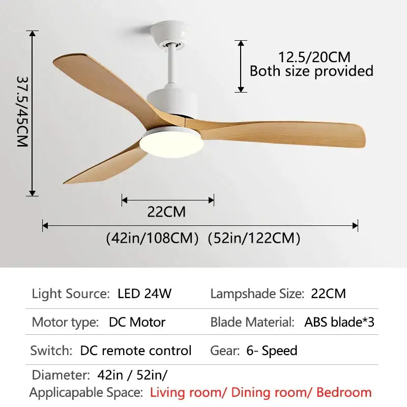 Wooden LED Ceiling Fan