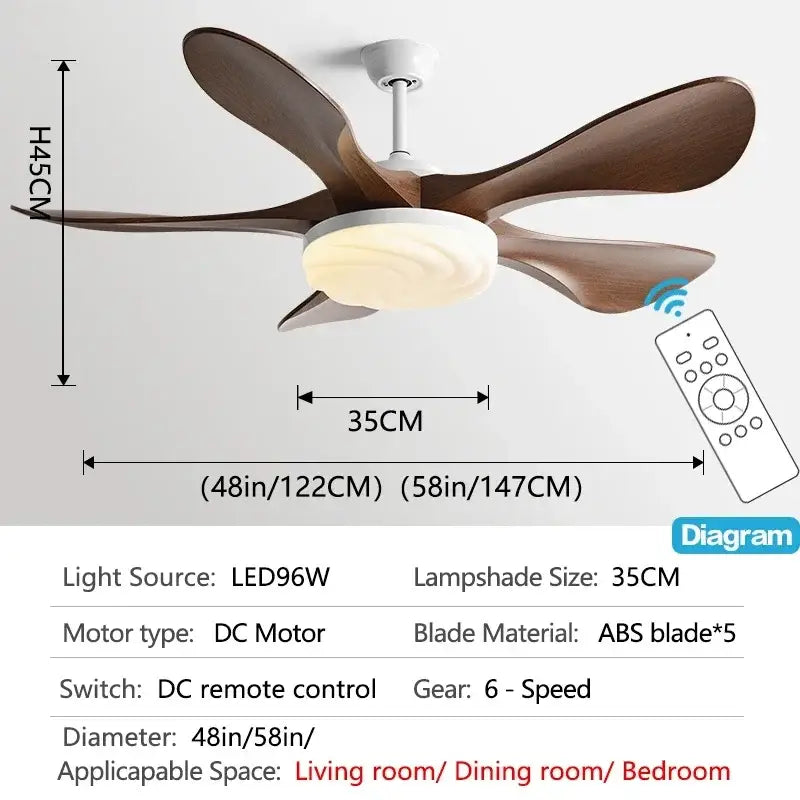 Black Walnut LED Ceiling Fan