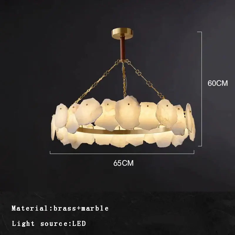 Brass Marble Ceiling Chandelier