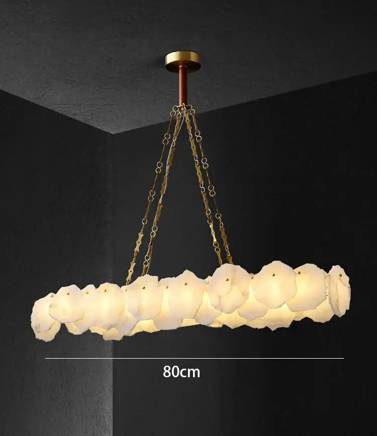 Brass Marble Ceiling Chandelier