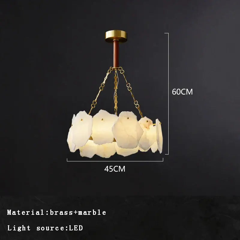 Brass Marble Ceiling Chandelier