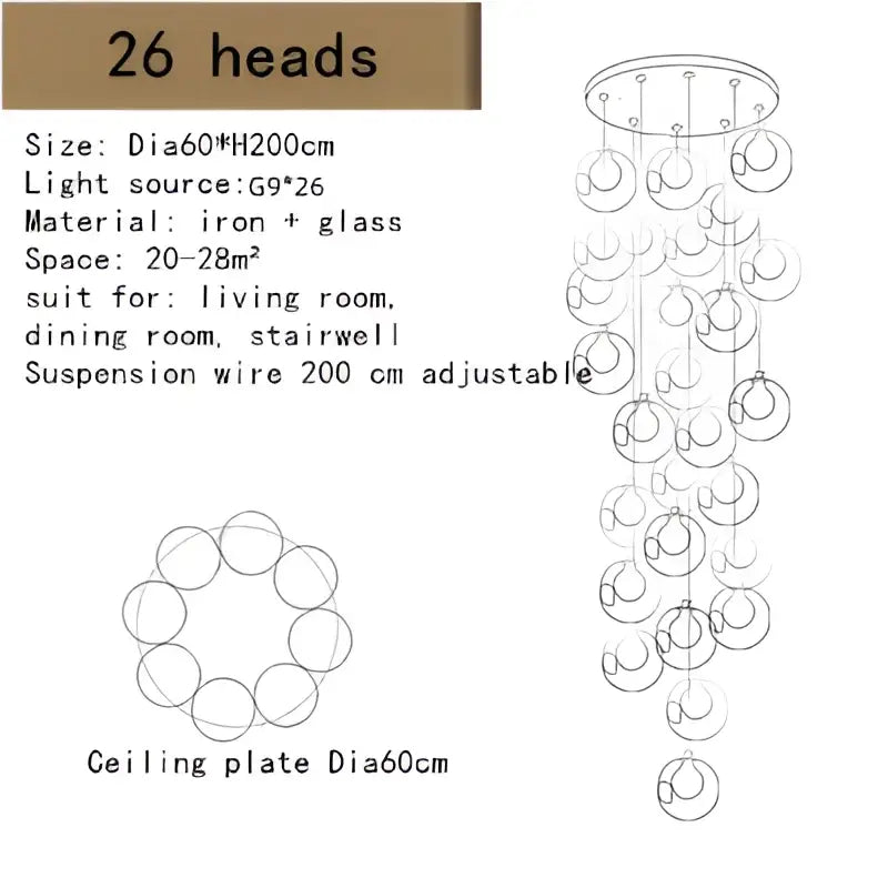 Bubble Glass LED Chandelier