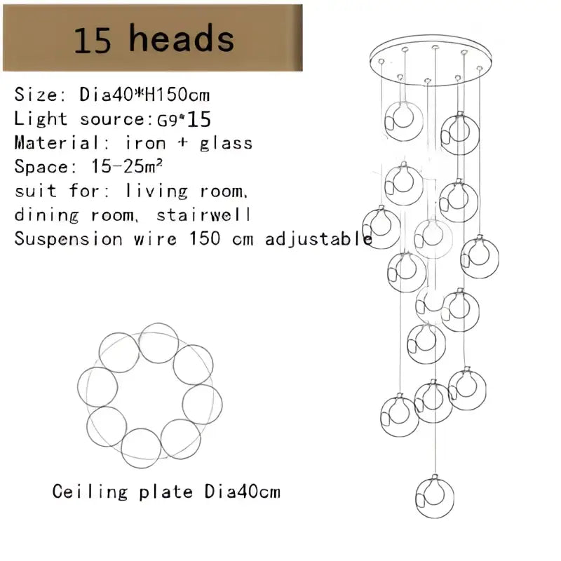 Bubble Glass LED Chandelier