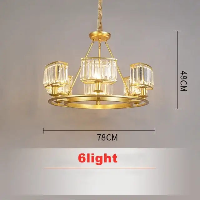 Copper Crystal Dining Chandelier