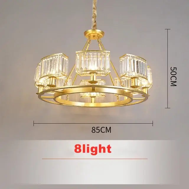 Copper Crystal Dining Chandelier