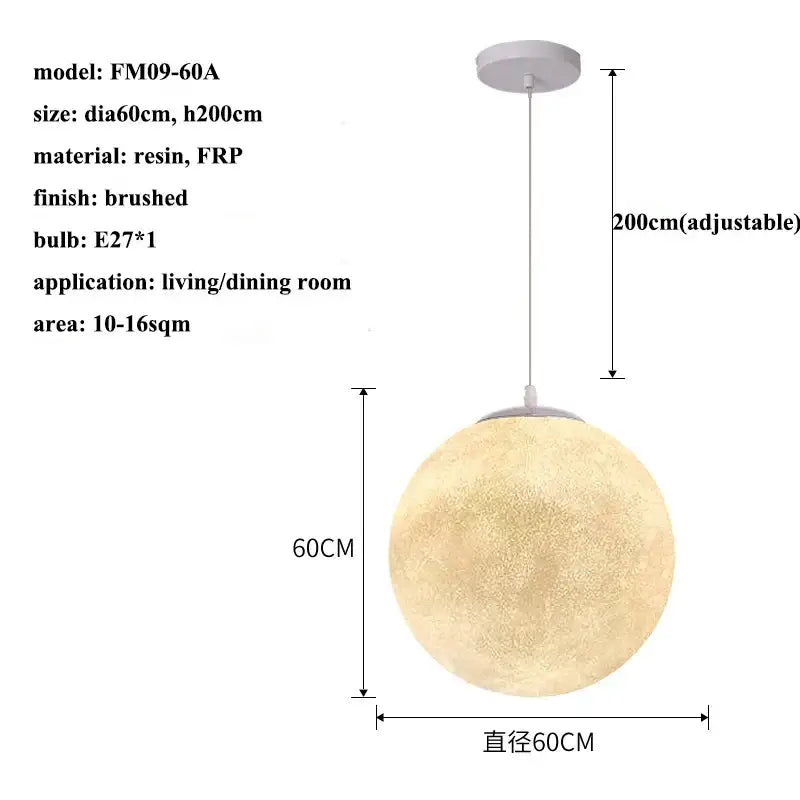 Cream Moon Pendant Chandelier