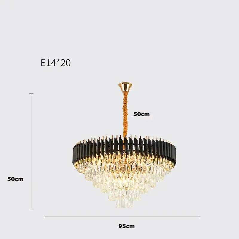 Crystal Black Staircase Chandelier