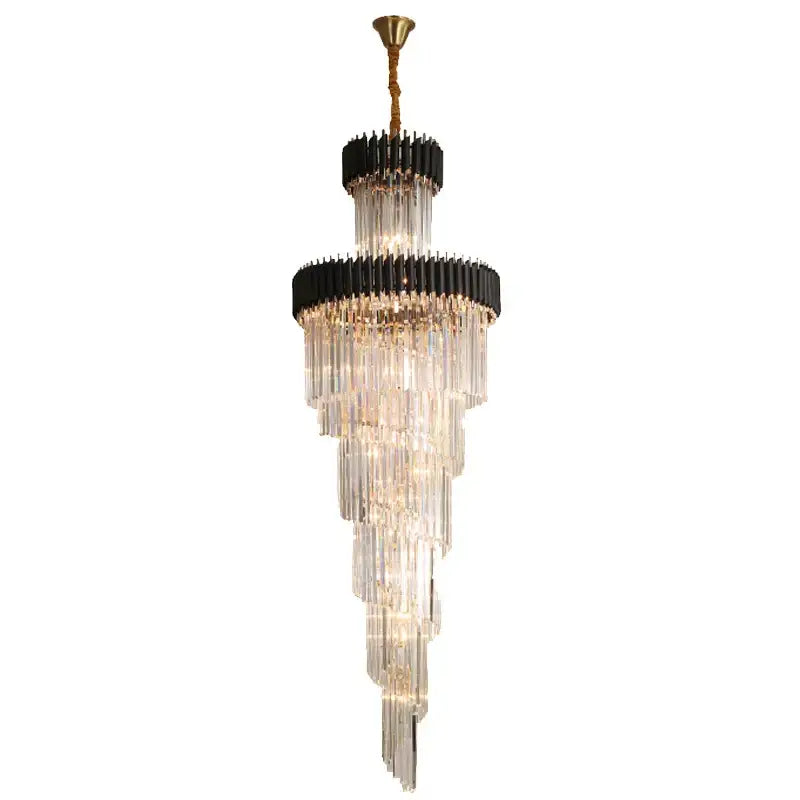 Crystal Black Staircase Chandelier