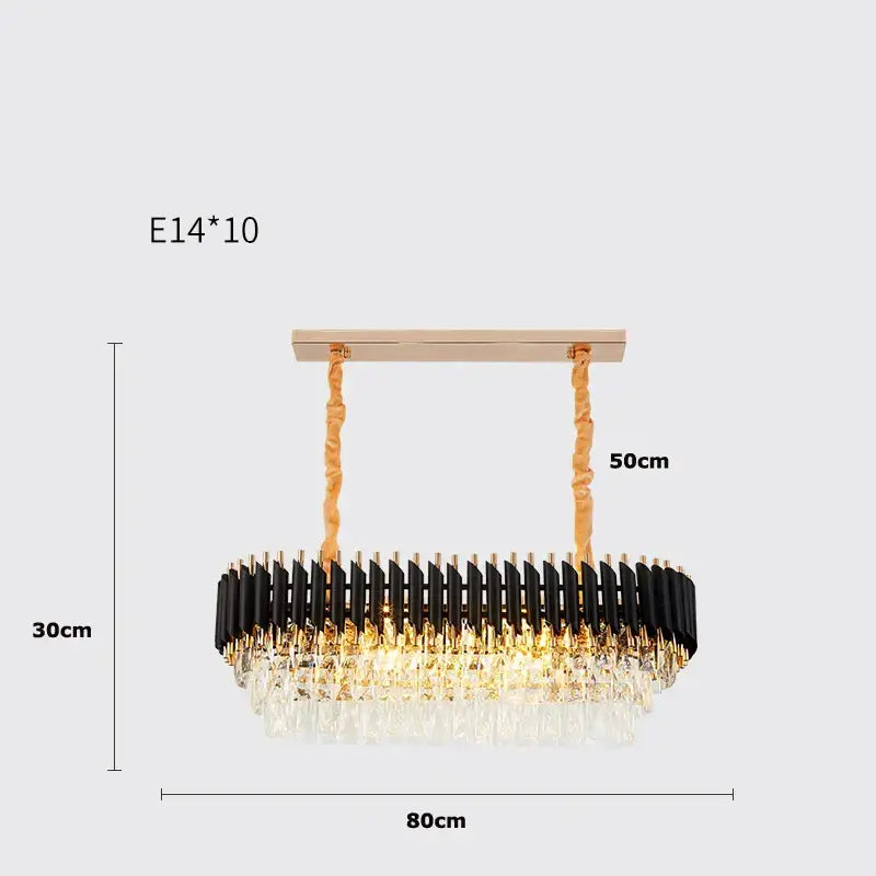 Crystal Black Staircase Chandelier