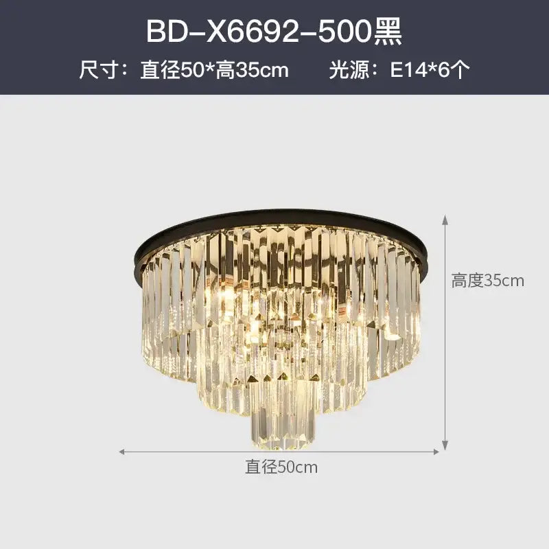 Gold Black LED 100cm Round Chandelier