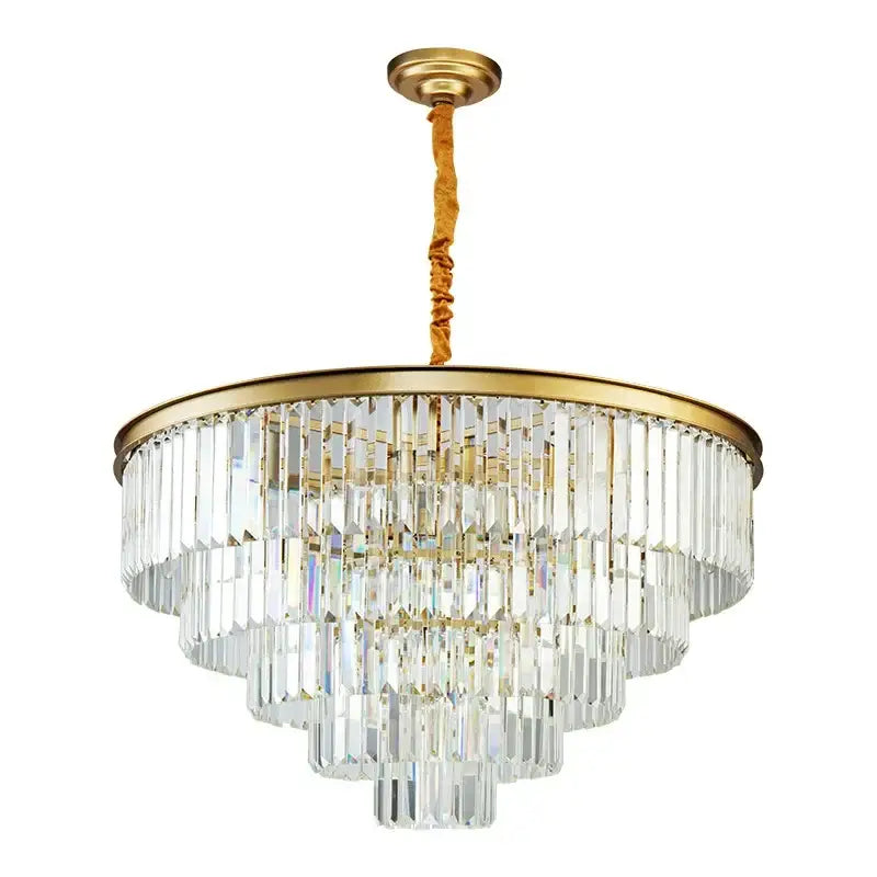 Gold Black LED 100cm Round Chandelier