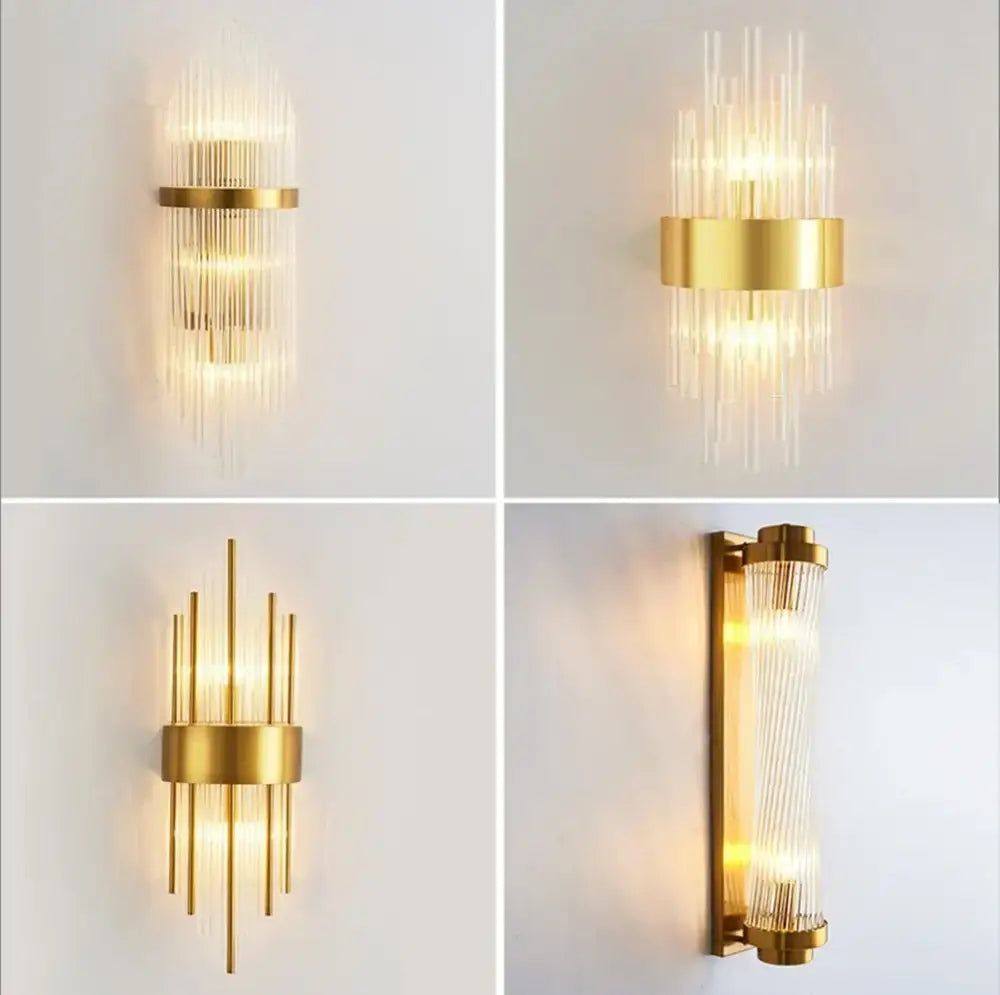 Gold LED Bedroom Wall Sconce