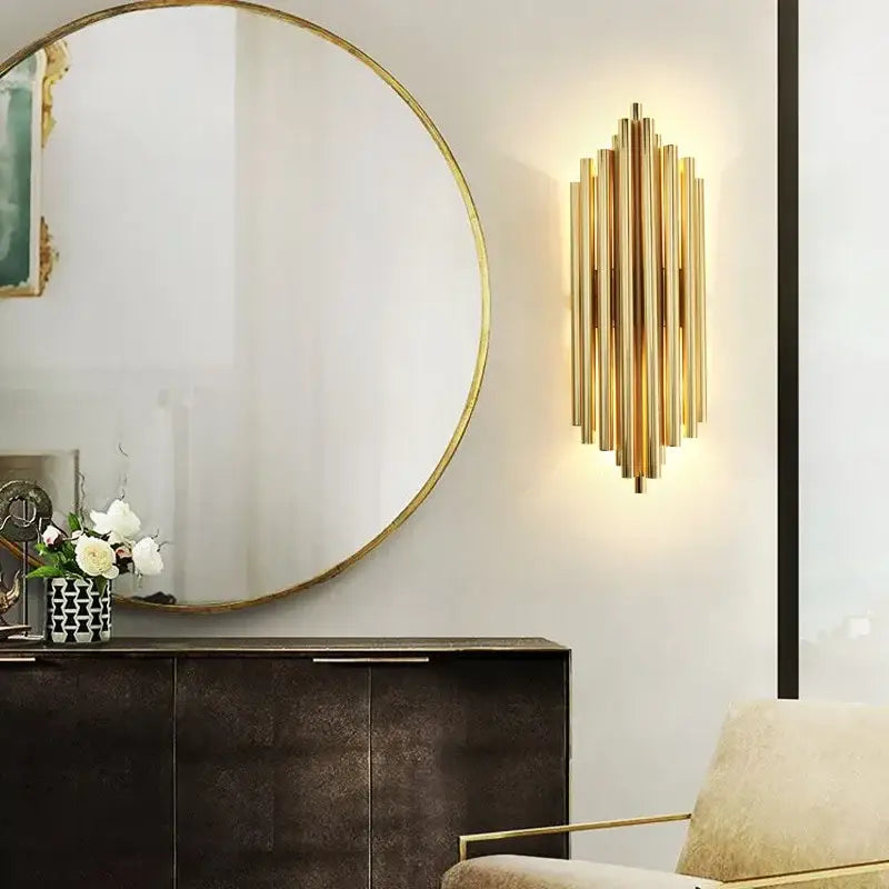Gold LED Bedroom Wall Sconce