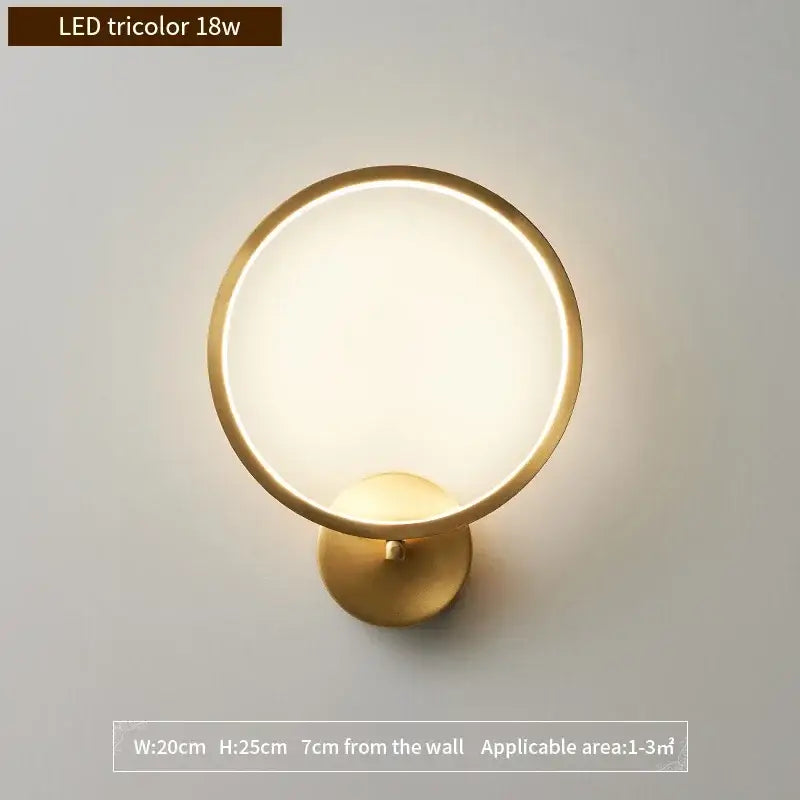 Gold LED Bedroom Wall Sconce