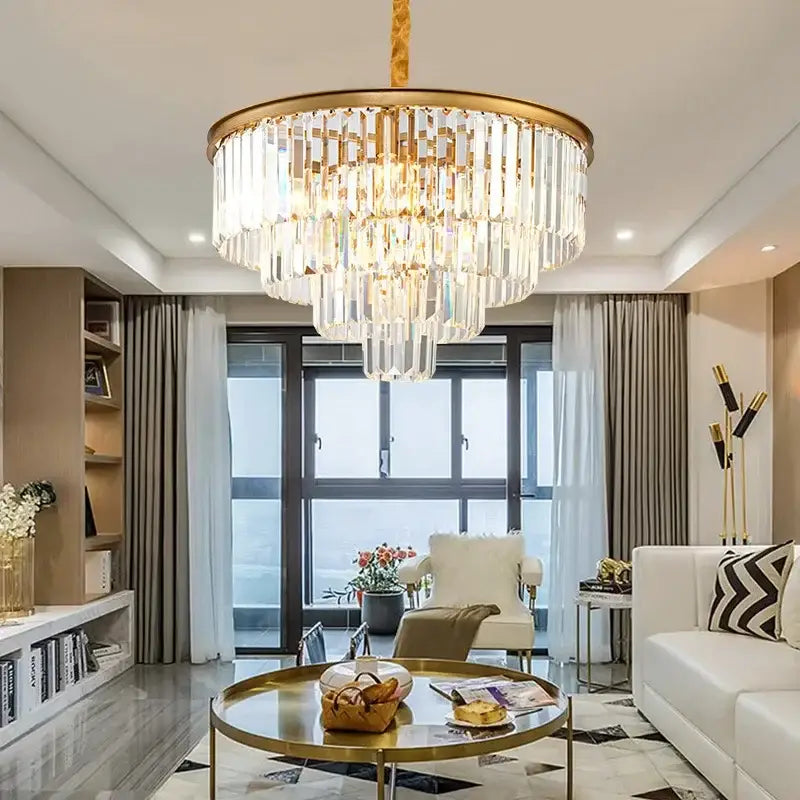 Multi-Tier Gold Chandelier