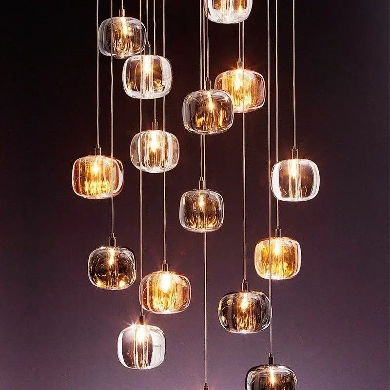 Amber Orb Crystal Chandelier