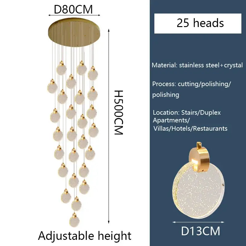 Golden Orb Crystal Chandelier