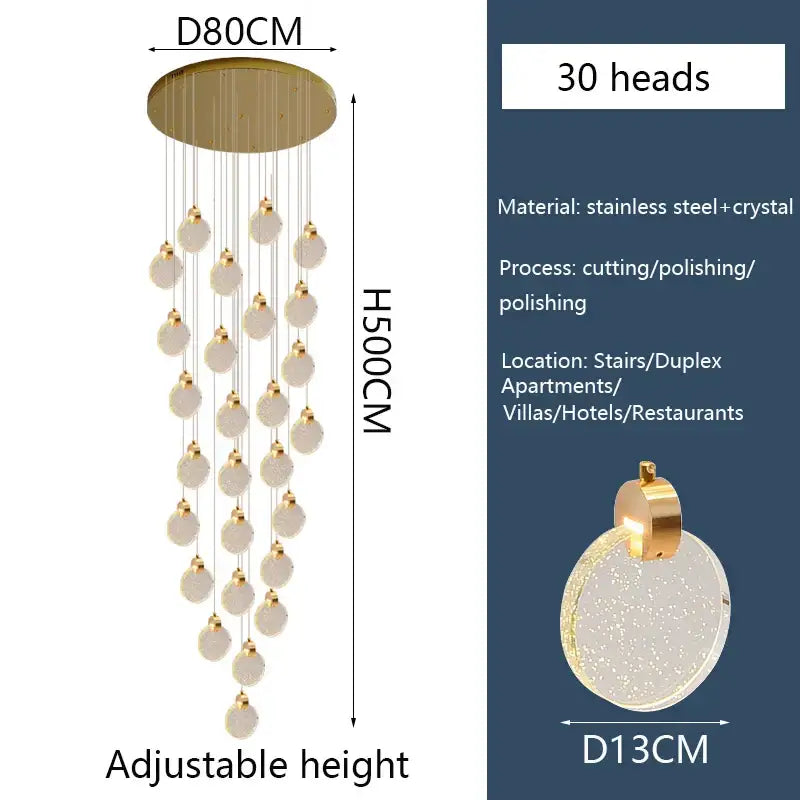 Golden Orb Crystal Chandelier
