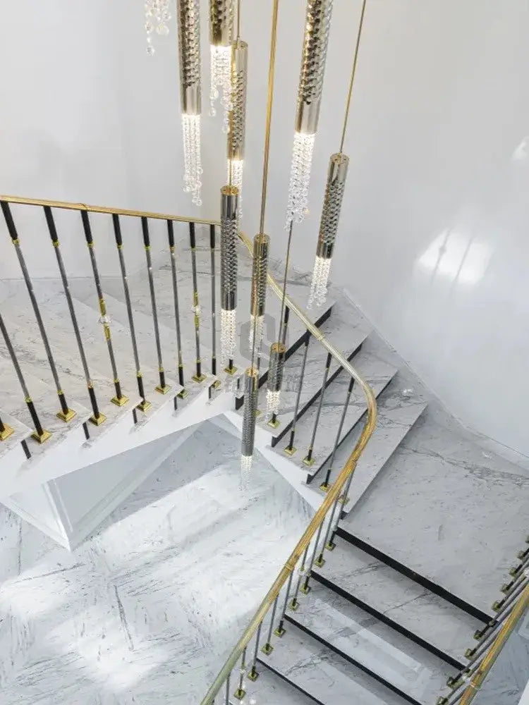 Large Crystal Staircase Chandelier