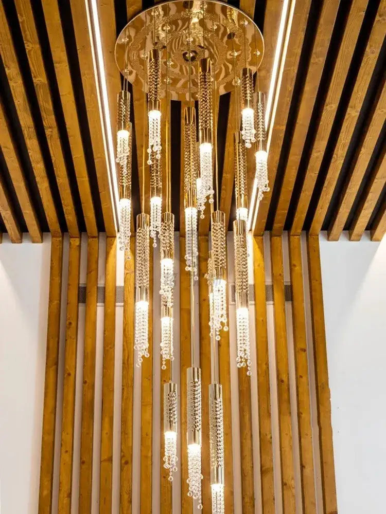 Large Crystal Staircase Chandelier