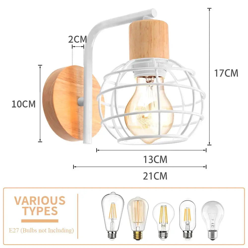 White Iron Cage Wall Sconce