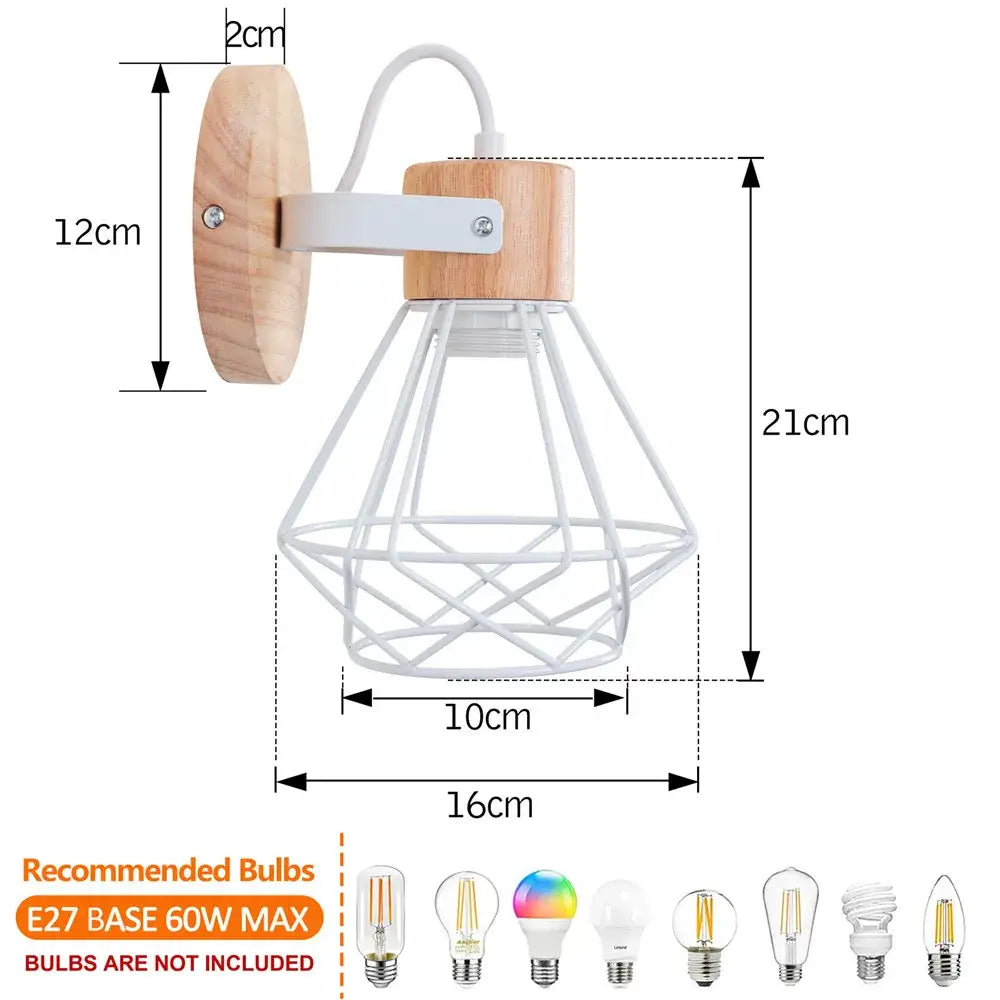 White Iron Cage Wall Sconce