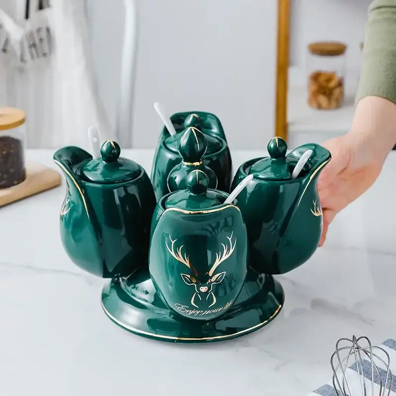 Green Ceramic Spice Set